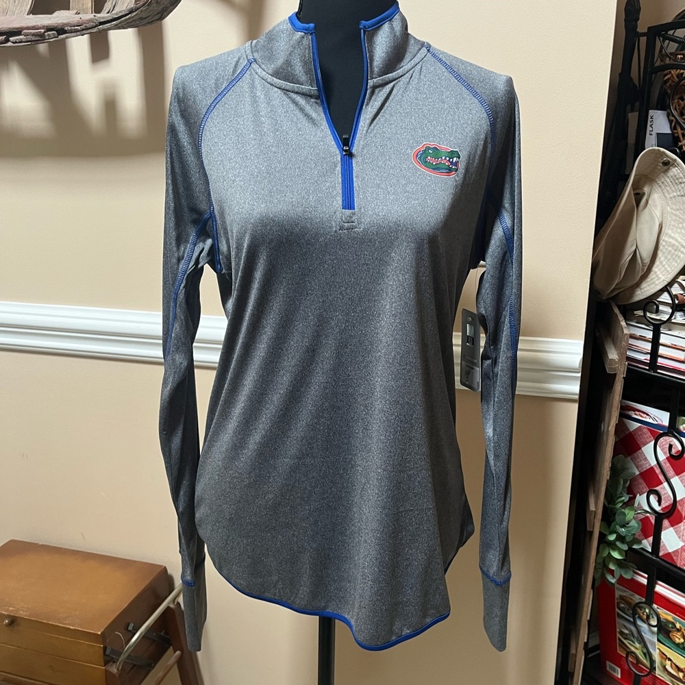 Florida Gator Gray Long Sleeve Top with Blue Accents